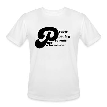 Proper Planning Black - Men's Moisture Wicking Performance T-Shirt - white - Front - Jackson (183cm)