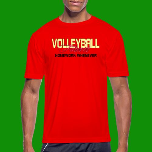 Volleyball Forever Homework Whenever - Men's Moisture Wicking Performance T-Shirt