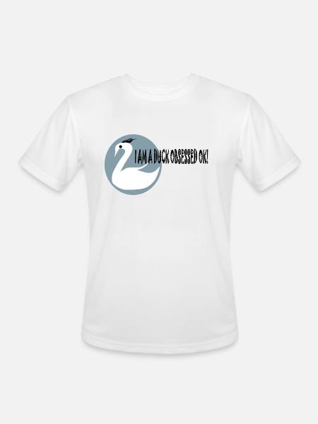 DUCKY DESIGN - Men's Moisture Wicking Performance T-Shirt - white