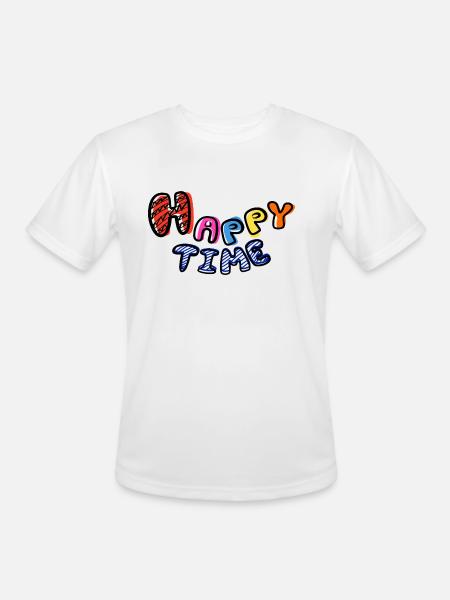 Happytime - Men's Moisture Wicking Performance T-Shirt - white