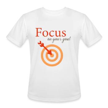 "Focus on your goal and let the empowering mantra - Men's Moisture Wicking Performance T-Shirt - white - Front - Jackson (183cm)