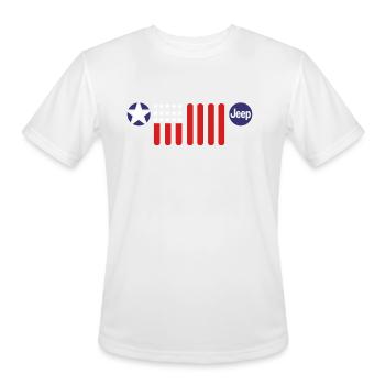 Mens Jeep Patriotic 7 Slot Grille - Men's Moisture Wicking Performance T-Shirt - white - Front - Jackson (183cm)