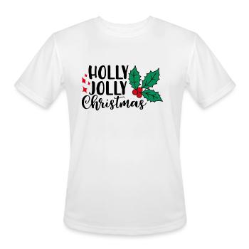Holly Jolly Christmas - Men's Moisture Wicking Performance T-Shirt - white - Front - Jackson (183cm)