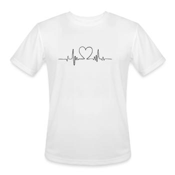 Heartbeat line forming a heart - Men's Moisture Wicking Performance T-Shirt - white - Front - Jackson (183cm)