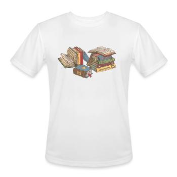 Books - Men's Moisture Wicking Performance T-Shirt - white - Front - Jackson (183cm)