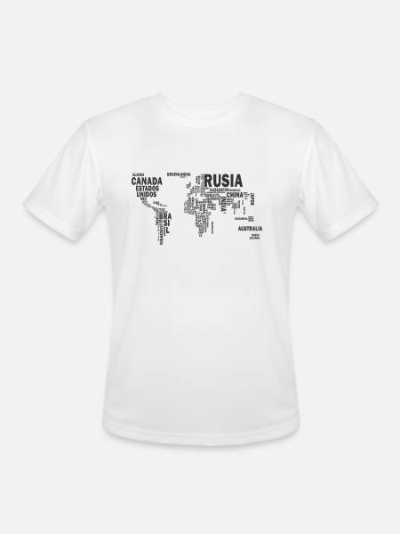 World map - Men's Moisture Wicking Performance T-Shirt - white