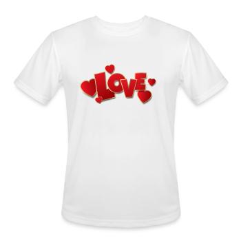 love heart clip - Men's Moisture Wicking Performance T-Shirt - white - Front - Jackson (183cm)