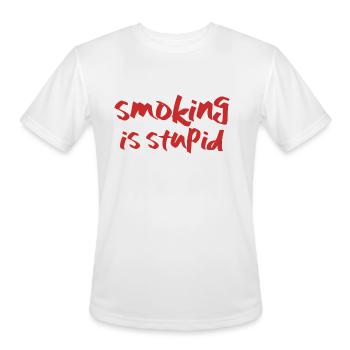 Smoking Is Stupid - Men's Moisture Wicking Performance T-Shirt - white - Front - Jackson (183cm)