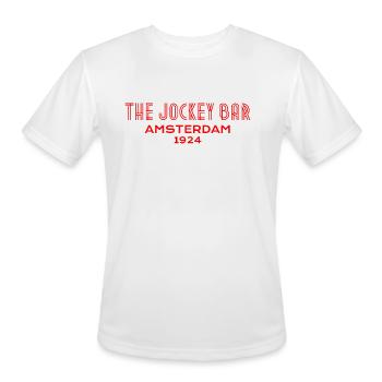 The Jockey Bar, Amsterdam - Men's Moisture Wicking Performance T-Shirt - white - Front - Jackson (183cm)