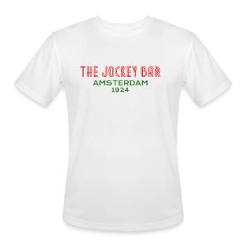 The Jockey Bar, Amsterdam - Men's Moisture Wicking Performance T-Shirt - white - Front - Jackson (183cm)