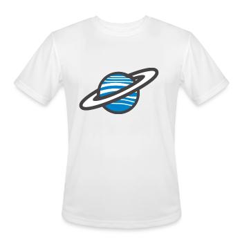 Planet with ring - Men's Moisture Wicking Performance T-Shirt - white - Front - Jackson (183cm)