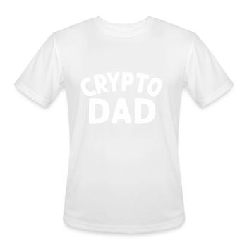 Crypto Dad Crypto Currency Father Bitcoin Fan Geek - Men's Moisture Wicking Performance T-Shirt - white - Front - Jackson (183cm)