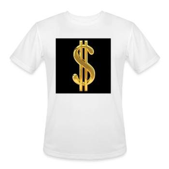 Golden Dollar Sign Black Background - Men's Moisture Wicking Performance T-Shirt - white - Front - Jackson (183cm)
