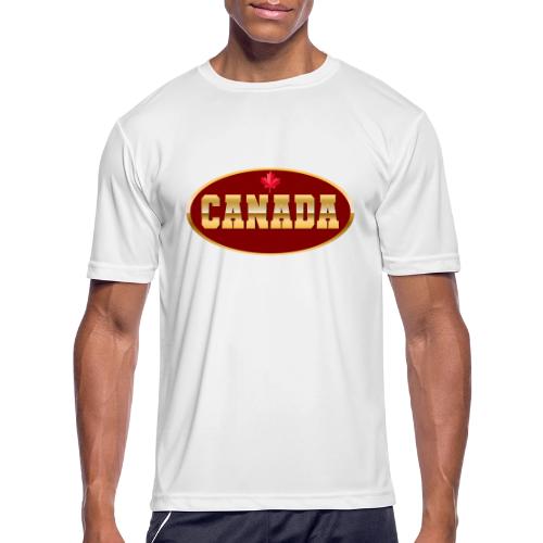Canada in golden letters - Men's Moisture Wicking Performance T-Shirt