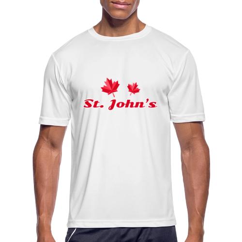 St. John's with two red maple leaves - Men's Moisture Wicking Performance T-Shirt