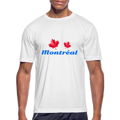 Montréal with two red maple leaves - Men's Moisture Wicking Performance T-Shirt