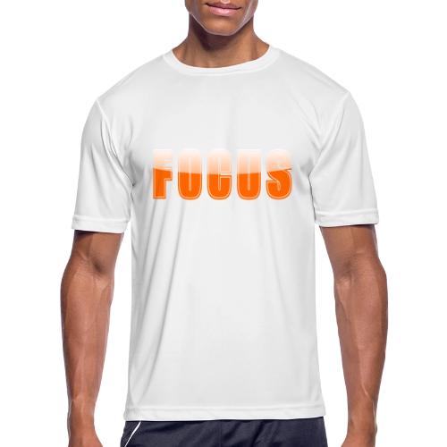 FOCUS Vibrant Orange Motivational Word Design - Men's Moisture Wicking Performance T-Shirt