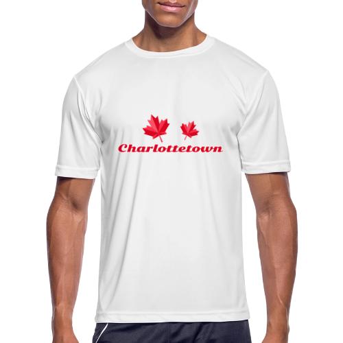 Charlottetown with two red maple leaves - Men's Moisture Wicking Performance T-Shirt