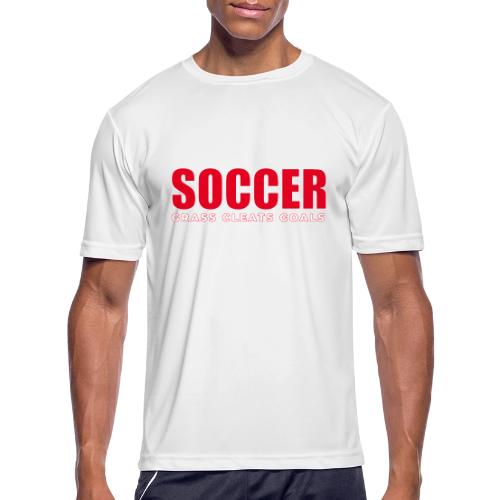 Soccer Grass Cleats Goals Typography Design - Men's Moisture Wicking Performance T-Shirt