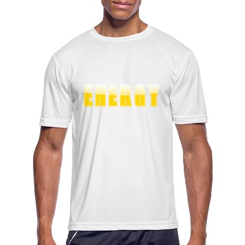ENERGY Electric Yellow Power Word Design - Men's Moisture Wicking Performance T-Shirt