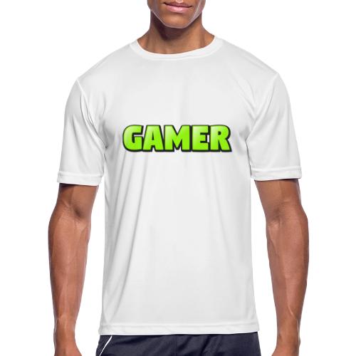 Gamer Neon Green Gaming Logo Design - Men's Moisture Wicking Performance T-Shirt