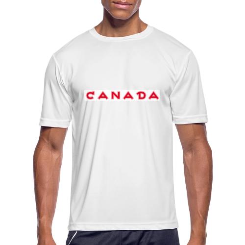 Canada, red letters on white background - Men's Moisture Wicking Performance T-Shirt