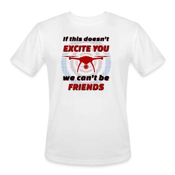 Funny drone, drone pilot, quadcopter design - Men's Moisture Wicking Performance T-Shirt - white - Front - Jackson (183cm)