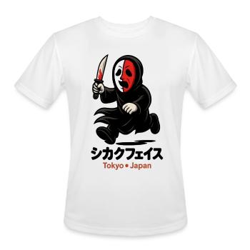 Shikaku Face – Split Mask Horror from Tokyo - Men's Moisture Wicking Performance T-Shirt - white - Front - Jackson (183cm)