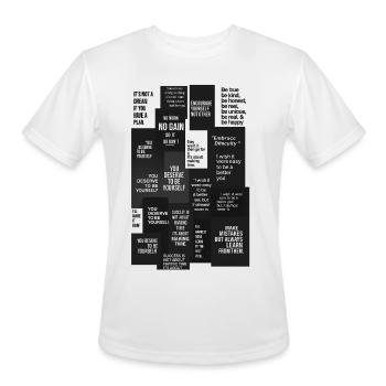 Midnight Mantras on Dark Tiles - Men's Moisture Wicking Performance T-Shirt - white - Front - Jackson (183cm)