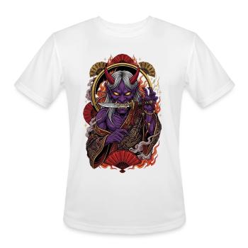 Infernal Demon: Blade Beads Flames - Men's Moisture Wicking Performance T-Shirt - white - Front - Jackson (183cm)