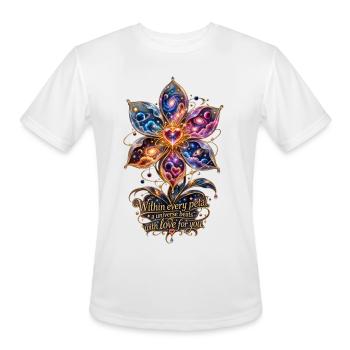 Cosmic Petal Heart Galaxy Mandala - Men's Moisture Wicking Performance T-Shirt - white - Front - Jackson (183cm)