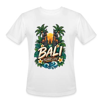 Bali Island Life - Men's Moisture Wicking Performance T-Shirt - white - Front - Jackson (183cm)
