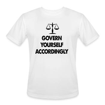 Govern Yourself Accordingly - Men's Moisture Wicking Performance T-Shirt - white - Front - Jackson (183cm)