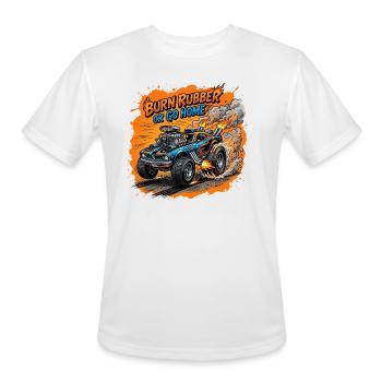 Burn Rubber Monster Truck - Men's Moisture Wicking Performance T-Shirt - white - Front - Jackson (183cm)
