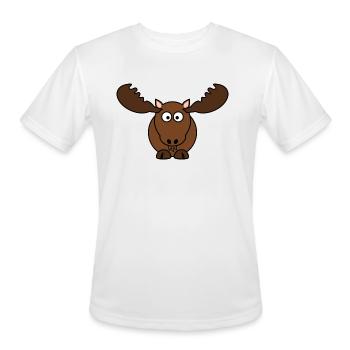Elk Deer Moose Head Hunter Comic Gift Present - Men's Moisture Wicking Performance T-Shirt - white - Front - Jackson (183cm)