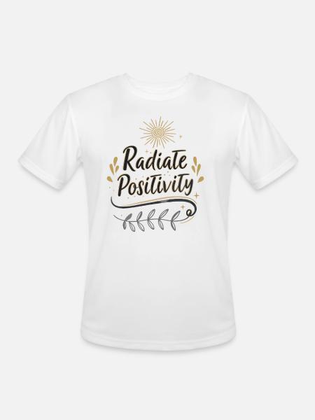 Radiate Positivity - Men's Moisture Wicking Performance T-Shirt - white