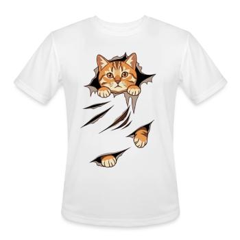 Cat Burst Breakthrough - Men's Moisture Wicking Performance T-Shirt - white - Front - Jackson (183cm)