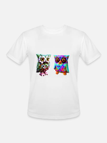 Polygon owls - Men's Moisture Wicking Performance T-Shirt - white