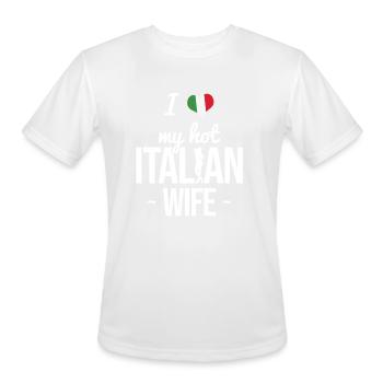 Italian Flag Italy Italian - Men's Moisture Wicking Performance T-Shirt - white - Front - Jackson (183cm)