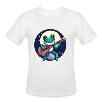 Moonlight frog with guitar - Men's Moisture Wicking Performance T-Shirt - white - Front - Jackson (183cm)