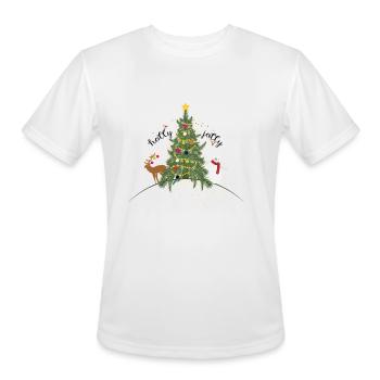 Christmas Holly Jolly - Men's Moisture Wicking Performance T-Shirt - white - Front - Jackson (183cm)
