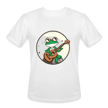 Moonlight frog with guitar - Men's Moisture Wicking Performance T-Shirt - white - Front - Jackson (183cm)