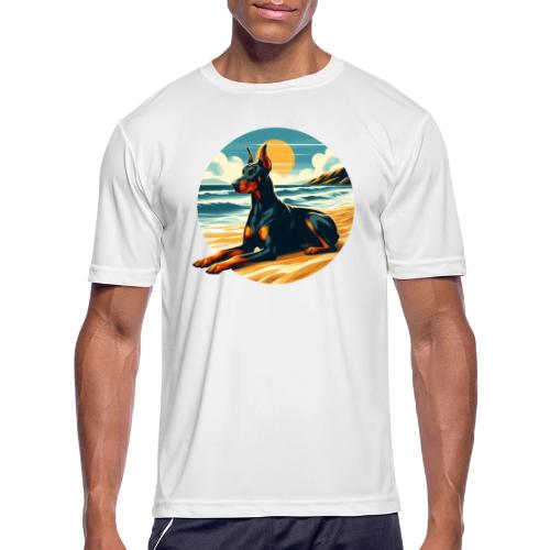 Doberman On The Beach - Men's Moisture Wicking Performance T-Shirt