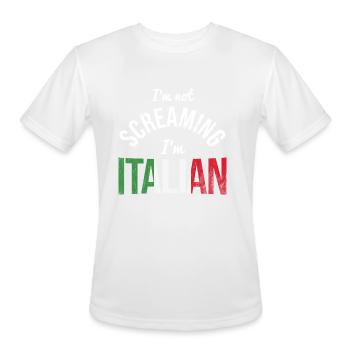 Italian Flag Italy Italian - Men's Moisture Wicking Performance T-Shirt - white - Front - Jackson (183cm)