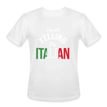 Italian Flag Italy Italian - Men's Moisture Wicking Performance T-Shirt - white - Front - Jackson (183cm)
