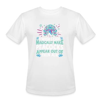 Peacock Peafowl - Men's Moisture Wicking Performance T-Shirt - white - Front - Jackson (183cm)