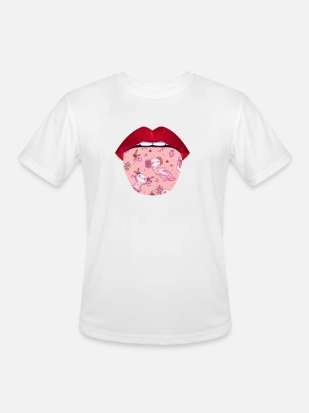 Axolotl Salamander Lips - Men's Moisture Wicking Performance T-Shirt - white