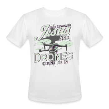 Fly Drones RC Drone Gift - Men's Moisture Wicking Performance T-Shirt - white - Front - Jackson (183cm)