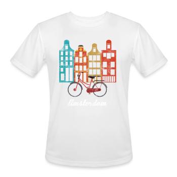 Vintage Dutch People Netherlands Amsterdam - Men's Moisture Wicking Performance T-Shirt - white - Front - Jackson (183cm)