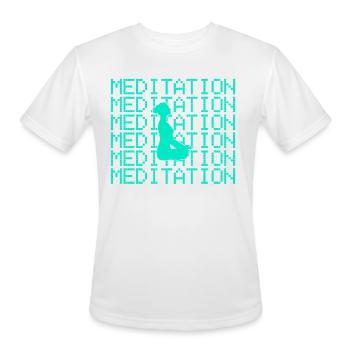 meditation - Men's Moisture Wicking Performance T-Shirt - white - Front - Jackson (183cm)